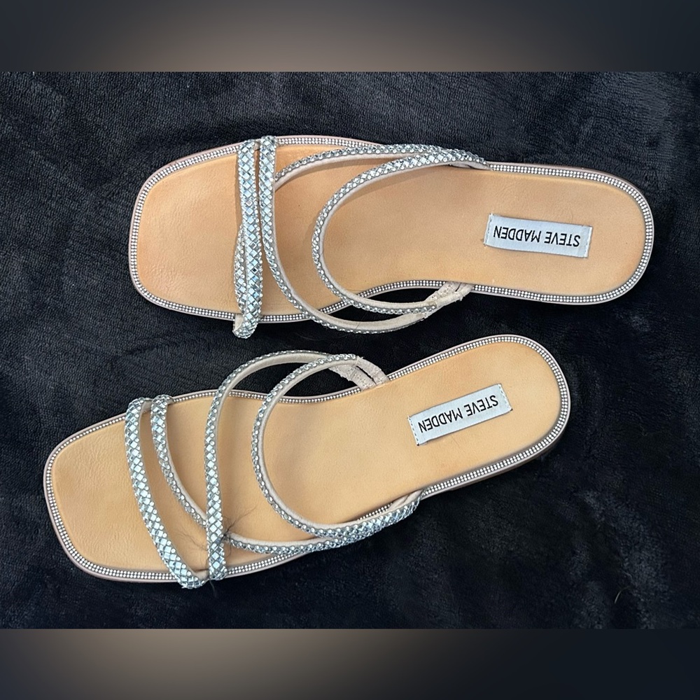 Steve Madden Women's Starie Sparkle Strappy Sandals - Picture 2 of 3